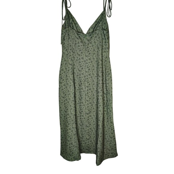 NWT House of CB Medium Dress, Shoulder Tie, Green Floral, Romantic, V-Neck, New - Picture 2 of 6